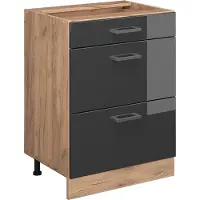 Vicco R-Line Keukenonderkast – 60 cm met laden, zonder werkblad Antraciet Hoogglans