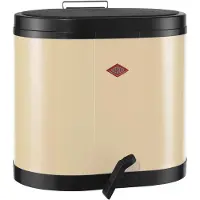 Wesco Eco-verzamelaar Prullenbak | 30 Liter | Duo Pedaalemmer (2x15 Liter) | Metaal - Amandel | Afvalscheiding - Made in Germany