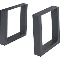 En.casa Tafelset van 2, model 'Lülsfeld', voor salontafel of bank, van staal, 40 x 43 cm, zwart