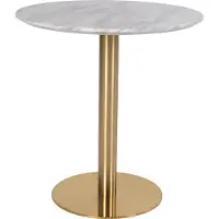 Ebuy24 Bojan eetkamertafel Ø70 cm marmer look, messing look poten.
