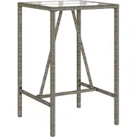vidaXL Tuinbartafel 70x70x110 cm poly rattan grijs