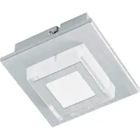 Eglo Masiano - Plafondlamp - 1 Lichts - LED - Aluminium-Geborsteld - Gesatineerd