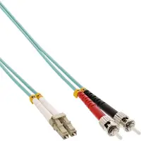 InLine LC - ST Duplex Optical Fiber Patch kabel - Multi Mode OM3 - turquoise / LSZH - 20 meter
