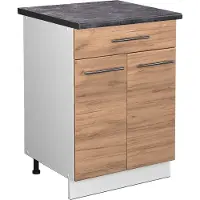 Vicco Fame-Line Keukenonderkast – 60 cm met lade, WB Antraciet Krachtige eik goud