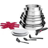 Tefal Batterie de cuisine 15 pièces Ingenio Cook Eat x15 Inox