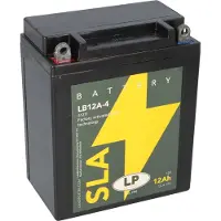 Landport AGM SLA batterij, 12V, 12Ah, geschikt als startaccu voor motorfietsen, model MS LB12A-4