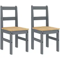 vidaXL Eetkamerstoelen 2 st PANAMA 40x46x90 cm grenenhout grijs