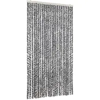 vidaXL Vliegengordijn 100x220 cm chenille grijs en zwart-wit