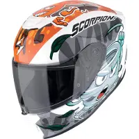 Scorpion EXO-JNR Air The4Elements Wit Blauw Oranje Kinder Motorhelm Maat YL