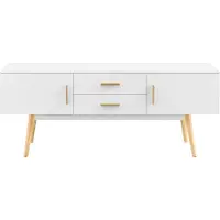 En.casa TV meubel Alavus tv kast met 2 lades 140x40x56 cm wit