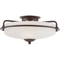 QUOIZEL LED Plafondlamp Griffin | 3X E27 Max 60W | Dimbaar | Palladian Bronze