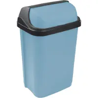 Keeeper afvalcontainer met deksel op wielen, 25 liter, 34 x 26 x 54 cm, Rasmus, blauw (Noordse blauw)