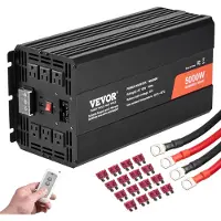 Vevor Pure Sinusomvormer 5000W DC 12V naar AC 230V omvormer met 2 stopcontacten