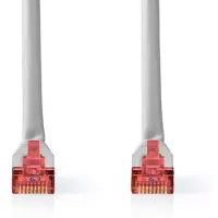 Nedis Cat 6 kabel | RJ45 mannelijk | RJ45 mannelijk | S/FTP | 15,0 m | rond | PVC | grijs | hanger