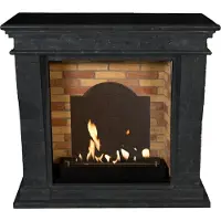 Xaralyn Ethanolhaard - Kreta-Mini BME-SBU - zwart natuursteen - 3 kW verwarmingsvermogen - inclusief inbouwhaard en schoorsteenmantel - decoratieve haard