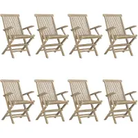 vidaXL Tuinstoelen inklapbaar 8 st 56x61x89 cm massief teakhout grijs