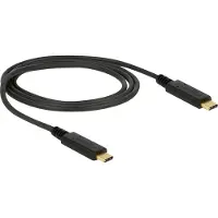 DeLOCK Premium USB-C naar USB-C kabel met E-Marker chip - USB3.2 (tot 10 Gbit/s) - PD tot 20V/5A - video tot 8K 30Hz / zwart - 1 meter