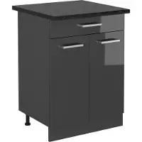 Vicco R-Line Keukenonderkast – 60 cm, WB Antraciet Antraciet Hoogglans