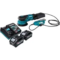 Makita Slijpmachine + polijstmachine, BO 001 CGM201 Accuschuurmachine 40 V max. 125 mm 5,0 mm slag Borstelloos + 2x accu 4,0 Ah (Excentrische schuurmachine)