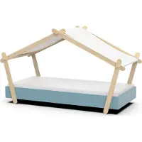 CBA Kinderbed Lodge | 223,2 x 105,5 x 129,7 cm | Blauw-Wit