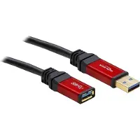 DeLOCK USB naar USB verlengkabel - USB3.0 - tot 2A / zwart - 3 meter