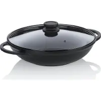 kela Wok, Wadjan, 32 cm, met deksel, zwart, antiaanbaklaag, vrij van PFAS/PTFE, gietaluminium - | Atura