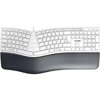 Cherry KC 4500 Ergonomisch toetsenbord, bedraad Handpalmsteun, USB-poort, Uitklapbare voetjes
