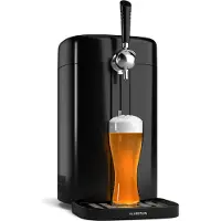 Klarstein FrostBrew Biertapinstallatie - 5L biertapinstallatie met CO₂-druksysteem, Thermo-elektrisch koelsysteem, Temperatuurregeling 3-12 °C, LED-display, Afneembare lekbak, Zwart/zilver