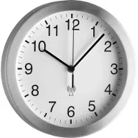 TFA-Dostmann 98.1091.02 Wandklok Zendergestuurd 25 cm x 25 cm x 25 cm x 40 mm Aluminium (mat)