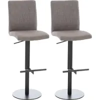 CLP Set van 2 barkrukken Cadiz met stoffen bekleding, draaibaar en in hoogte verstelbaar, belastbaar tot 240 kg | Kleur: donkergrijs, frame: zwart