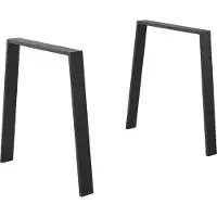 En.casa Trapeziumpoot tafelpoot 55-75x72 cm set van 2 tot 100 kg zwart mat