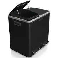 Karat afvalbak Felix, scheidingssysteem, zwart, 2 x 30 liter (totaal 60 liter)