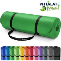 Tresko Yoga mat groen 1 cm dik, fitnessmat, pilates, aerobics