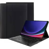 Just in Case tablet Hoes met Toetsenbord geschikt voor Samsung Galaxy Tab S10 Ultra / Tab S9 Ultra 14.6 inch - QWERTZ Bluetooth Keyboard Case - Zwart