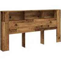 vidaXL Hoofdbordkast 200x18,5x102,5 cm bewerkt hout oud houtkleurig