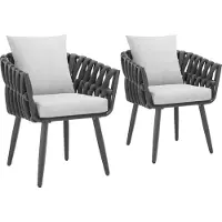 TecTake Set van 2 tuinstoelen - Fauteuil - Tuinstoel met armleuningen - Buiten/binnen - Tuinmeubelen in roestvrij staal aluminium - Incl. kussens - Balkon, terras