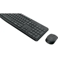 Logitech MK235, Volledige grootte (100%), Draadloos, RF draadloos, Grijs, Inclusief muis