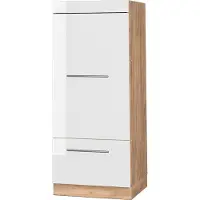 Vicco Hoge kast Fame-Line Wit Hoogglans/Goudkleurig Eiken 60 cm, Model 38618