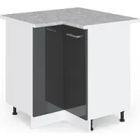 Vicco R-Line Hoekkast – 75.6 cm, WB Marmer Antraciet Hoogglans