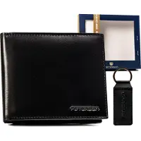Peterson - Luxe Cadeauset - Heren Portemonnee met Sleutelhanger - Echt Leer - RFID Bescherming - Zwart