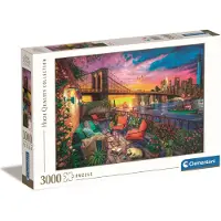 Clementoni - Puzzel - 3000 Stukjes - Manhattan Balkon Zonsondergang - Puzzel Voor Volwassenen
