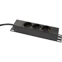 Logilink , stekkerdoos, 10 inch, 3 stopcontacten, zonder schakelaar, zwart