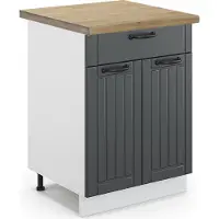 Vicco Fame-Line Keukenonderkast – 60 cm met lade, WB Eik Antraciet landhuis