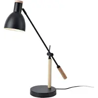 Lux.pro Tafel lamp 'Watford', 1 x E27, metaal, hout, zwart / houtkleur