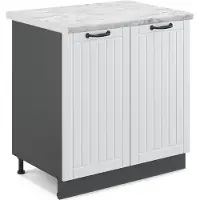 Vicco Fame-Line Wastafelkast – 80 cm, WB Marmer Wit Landhuis