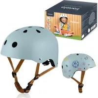 Lionelo Kinderhelm, verstelbaar, 50-56 cm, kinbescherming, Intertek-gecertificeerde helm voor meisjes en jongens, maat S - Blauw