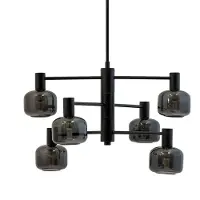 Dyberg Larsen Kroonluchters , Arp 6, dimbare, Grijs, Woonkamer, Metaal, Scandinavisch