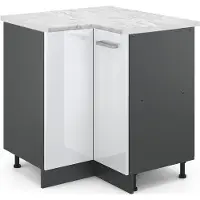 Vicco Hoekkast R-Line Wit Hoogglans 75.6 cm WB Marmer, Model 45754