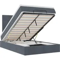 vidaXL Ottoman bed met matrassen en LED's 120x190cm fluweel