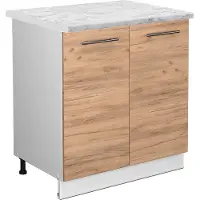 Vicco Wastafelkast Fame-Line Krachtige eik goud 80 cm , WB Marmer, Model 46340